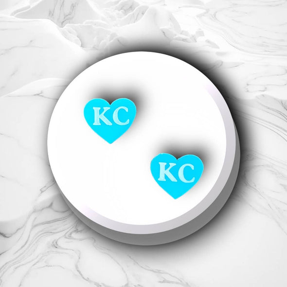 KC Heart Studs, Chiefs Earrings, Royals Earrings, Current KC