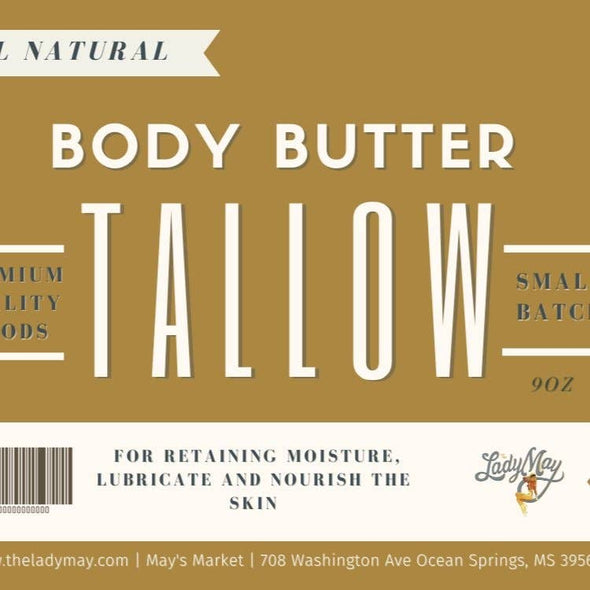 Tallow Body Butter, All Natural Grass Fed Beef Tallow Moisturizer with Vitamin E and Jojoba Oil