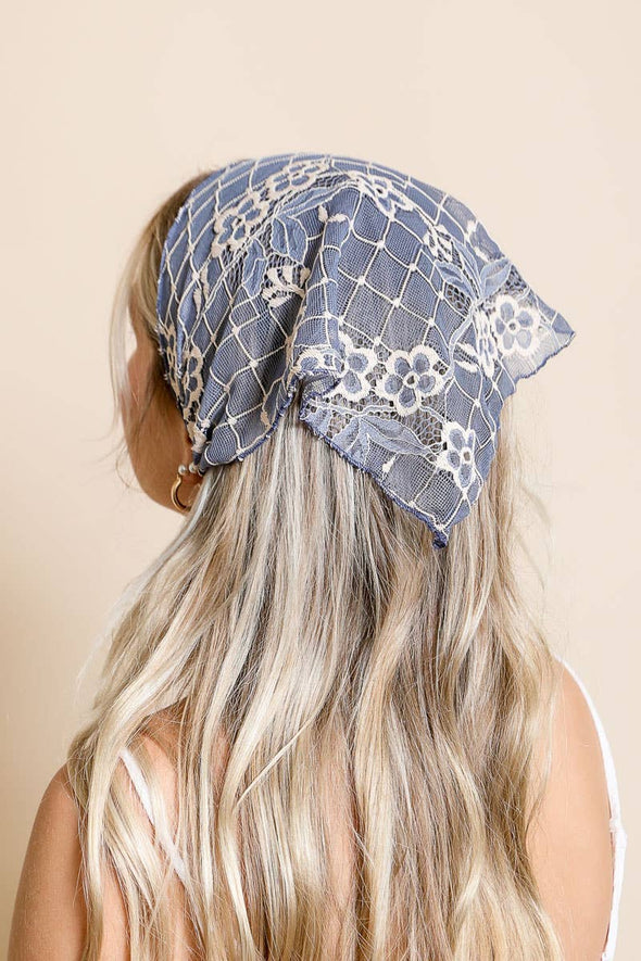 Bohemian Floral Lace Headscarf