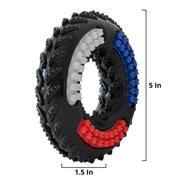 Recyclable TPR Textured Dog Chew Toy - "Tire of Fun"