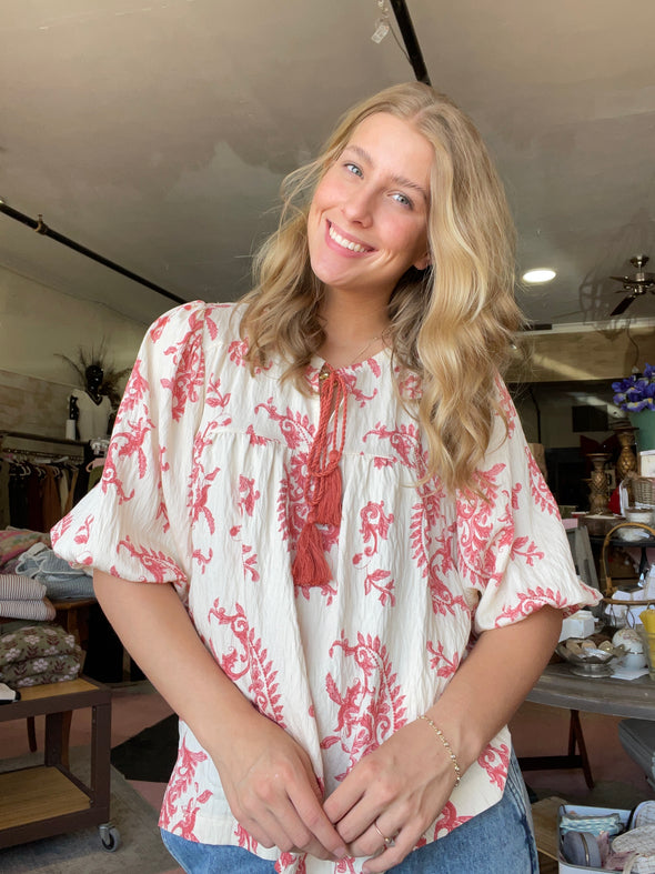 Paisley Peasant Top