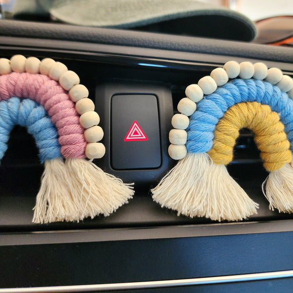 Rainbow Car Vent Clips with Essential Oil Diffuser Beads