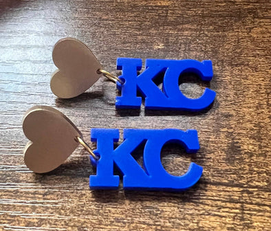 KC Letter Earrings, Kansas City Earrings, City Earrings