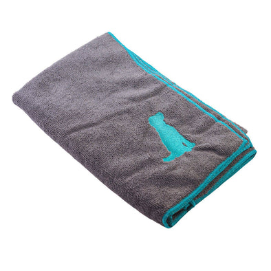 Quick Drying Microfiber Dog Bath Towel with Dog Silhouette